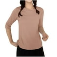 thumbnail image 1 of fatyb 3/4 Sleeve Lounge Shirts for Women Crewneck Loose Comfy Blouses Everyday Casual Pullover Pajama Tee, 1 of 3