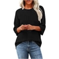 thumbnail image 1 of fatyb 3/4 Sleeve Womens Sweater Casual Knitted Loose Pullover Crewneck Lightweight Fall Winter Blouses, 1 of 6