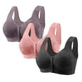 thumbnail image 1 of fatyb 3 Pack Front Closure Bras for Women Wireless Everyday Bras Womens Full Coverage Padded Bralettes, 1 of 6