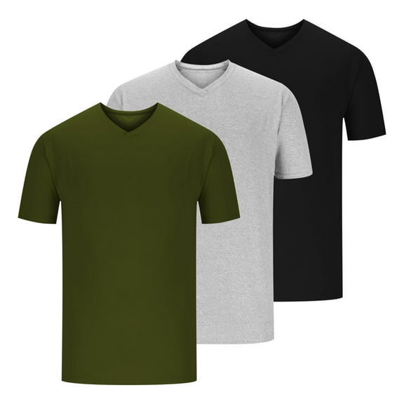 fatyb 3 Pack Men's V Neck T-Shirts Casual Basic Tee Short Sleeve Tops Mens Summer Solid Color Tshirts