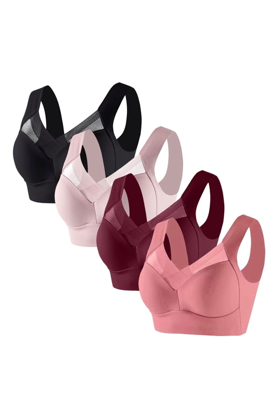 4 Pack Wireless Bras Womens Comfortable Push up Bralettes Full Coverage Everyday Bras for Women