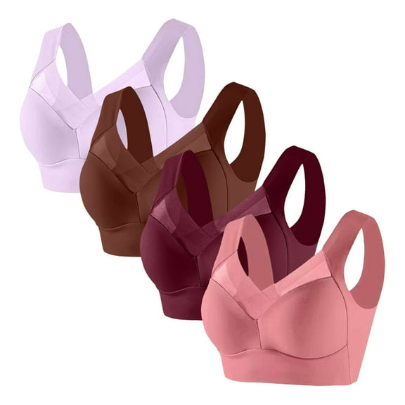 fatyb 4 Pack Wireless Bras Womens Comfortable Push up Bralettes Full Coverage Everyday Bras for Women