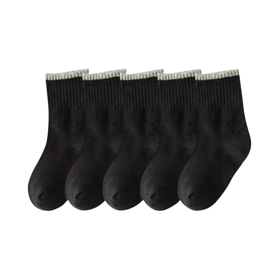 fatyb 5 Pairs Toddler Socks Little Boys Girls Cotton Crew Socks Breathable Casual Socks for Everyday