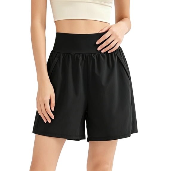 fatyb Athletic Shorts for Women High Waisted Wide Leg Yoga Shorts Womens Running Shorts with Pockets