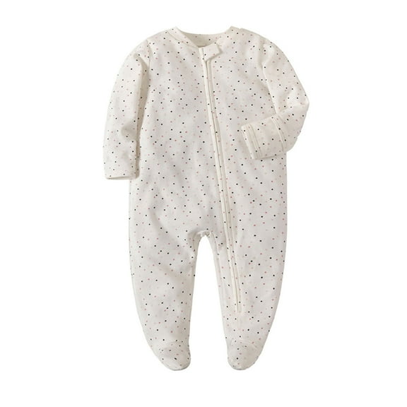 fatyb Baby Cotton Footed Jumpsuit Long Sleeve Pajamas with Foot Newborn Comfortable Romper Loungewear
