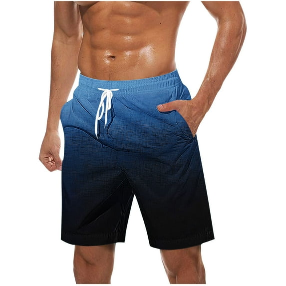 fatyb Beach Shorts for Men Big and Tall Drawstring Printed Casual Shorts Mens Summer Shorts with Pockets