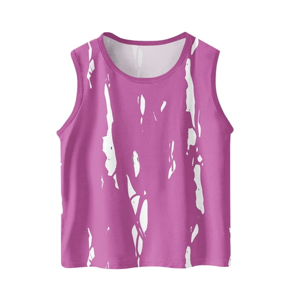 fatyb Beach Tank Tops for Boys Girls Print Sleeveless Graphic Tee Summer Casual Crewneck Shirts for Kids
