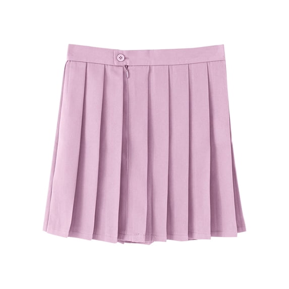 fatyb Big Girls Pleated Skirts School Uniform Pull on Skirts Adjustable Waist Tennis Skirts with Shorts