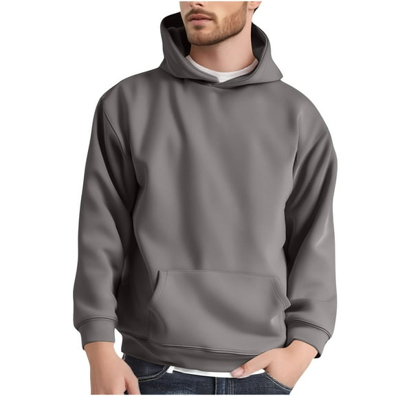 fatyb Big and Tall Mens Hoodies Pullover Long Sleeve Hooded Casual Plain Loose Sweatshirts with Pocket
