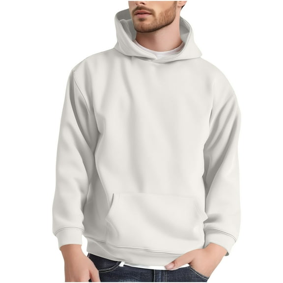 fatyb Big and Tall Mens Hoodies Pullover Long Sleeve Hooded Casual Plain Loose Sweatshirts with Pocket