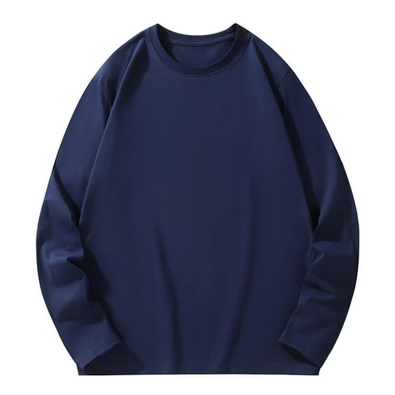 fatyb Big and Tall Mens Long Sleeve Cotton T-Shirts Crew Neck Casual Lightweight Plain Basic Tee for Men
