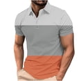 thumbnail image 1 of fatyb Big and Tall Mens Short Sleeve Collar Shirts Colorblock Casual Button Tshirts Fashion Tops for Men, 1 of 5