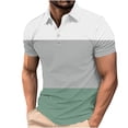 thumbnail image 1 of fatyb Big and Tall Mens Short Sleeve Collar Shirts Colorblock Casual Button Tshirts Fashion Tops for Men, 1 of 1