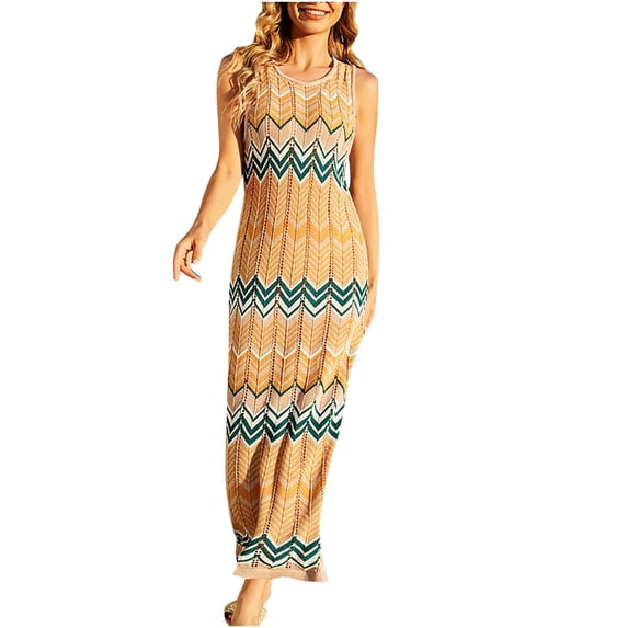 fatyb Boho Cover up for Women Sleeveless Maxi Tank Dress Beachwear Summer Bathing Suit Bikini Coverup
