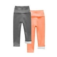 thumbnail image 1 of fatyb Boys Girls 2 Pack Fleece Lined Leggings Toddler Stretch Thermal Pants Casual High Waist Warm Bottom, 1 of 3