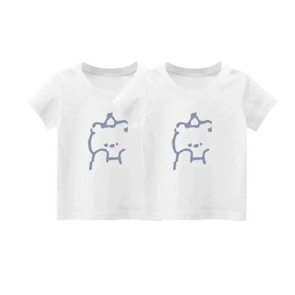 fatyb Boys Girls 2 Pack Graphic Tees Tops Crewneck Cotton T-Shirts Short Sleeve Kids Summer T Shirts