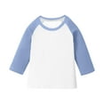 thumbnail image 1 of fatyb Boys Girls Casual 3/4 Sleeve T Shirts Color Block Tees Tops Crew Neck Fashion Blouses for Kids, 1 of 6