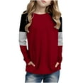 thumbnail image 1 of fatyb Boys Girls Casual Tops Long Sleeve Crewneck Blouses with Pockets Kids Loose Tee Size 4-14 Years, 1 of 6