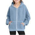 thumbnail image 1 of fatyb Boys Girls Corduroy Hoodies Zip up Hooded Sweatshirts Long Sleeve Kids Warm Jacket with Pockets, 1 of 7