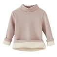 thumbnail image 1 of fatyb Boys Girls Cotton Turtleneck Tops Fleece Long Sleeve Warm Tee Shirts Kids Plain Thermal Clothes, 1 of 3