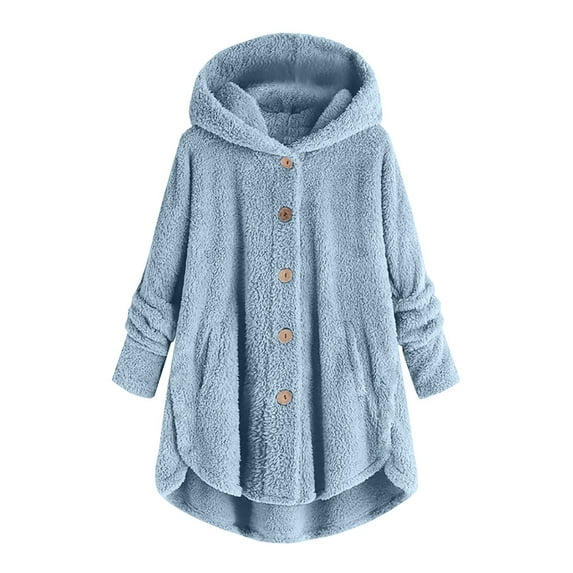 fatyb Boys Girls Fuzzy Hoodies Button down Fleece Oversized Sweatshirts Kids Casual Long Sleeve Jacket