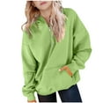 thumbnail image 1 of fatyb Boys Girls Half Zip Hooded Sweatshirts with Pockets Long Sleeve Hoodies Casual Pullover for Kids, 1 of 5