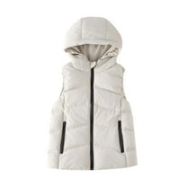 fatyb Boys Girls Hooded Puffer Vest Sleeveless Down Coat Lightweight Quilted Outwear with Zipper Pockets