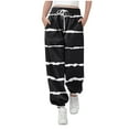 thumbnail image 1 of fatyb Boys Girls Joggers Striped Elastic Waist Sweatpants Casual Drawstring Kids Pocket Pull on Trousers, 1 of 6
