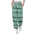 thumbnail image 1 of fatyb Boys Girls Joggers Striped Elastic Waist Sweatpants Casual Drawstring Kids Pocket Pull on Trousers, 1 of 6