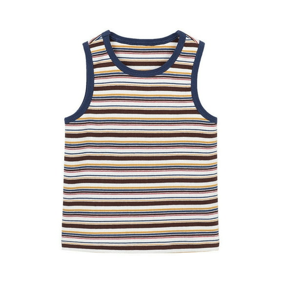 fatyb Boys Girls Knit Tank Tops Stripe Sleeveless Cotton Undershirts Lightweight Tee Shirts for Kids