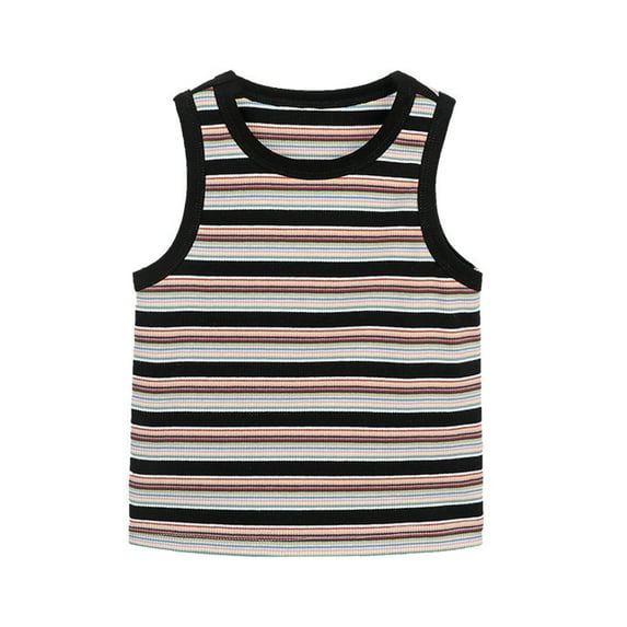 fatyb Boys Girls Knit Tank Tops Stripe Sleeveless Cotton Undershirts Lightweight Tee Shirts for Kids