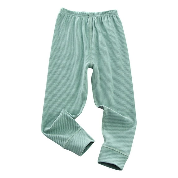 fatyb Boys Girls Lounge Pants Knitted Elastic Waist Casual Pants Unisex Solid Color Bottom Pants for Kids