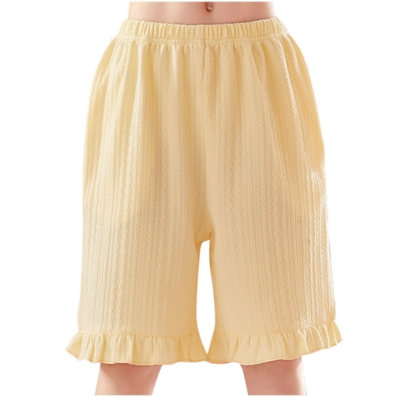 fatyb Boys Girls Lounge Shorts Casual Elastic Waist Wide Leg Shorts Cotton Summer Loose Pajama Shorts