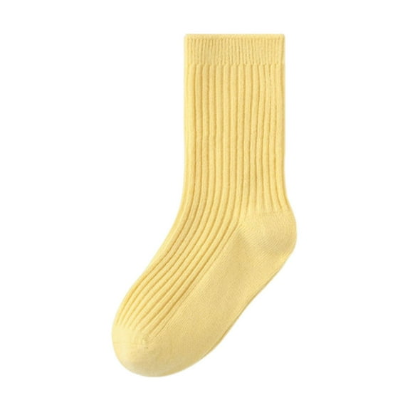 fatyb Boys Girls Seamless Crew Socks Solid Color Cotton Socks Breathable Comfy Casual Socks for Kids
