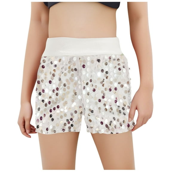 fatyb Boys Girls Sparkly Sequin Shorts High Waist Glitter Party Shorts Dance Shorts Clubwear for Kids