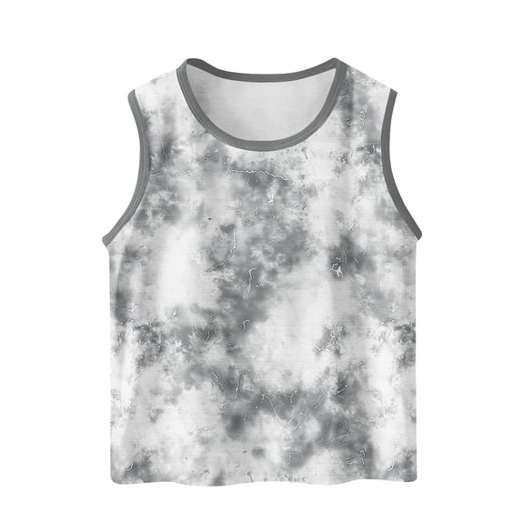 fatyb Boys Girls Tie Dye Tank Tops Sleeveless Crewneck Beach T-Shirts Summer Basic Tee Tops for Kids
