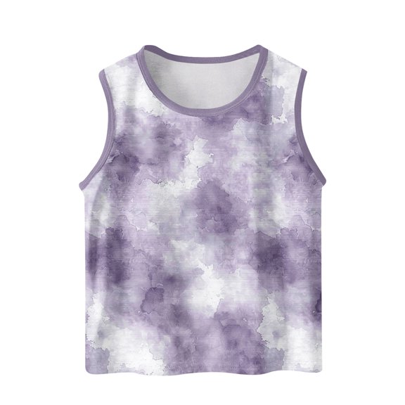 fatyb Boys Girls Tie Dye Tank Tops Sleeveless Crewneck Beach T-Shirts Summer Basic Tee Tops for Kids