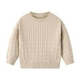 thumbnail image 1 of fatyb Boys Girls Toddler Knit Sweater Long Sleeve Crew Neck Pullover Kids Casual Warm Tops Fall Winter, 1 of 7