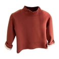 thumbnail image 1 of fatyb Boys Girls Turtleneck Cotton Tops Fleece Lined Thermal Tshirts Long Sleeve Warm Pullover for Kids, 1 of 3