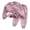 thumbnail image 1 of fatyb Boys Girls Winter Sweatsuit Fleece Lined Crewneck Pullover Sweatshirts Pants Kids Thick Clothes, 1 of 3