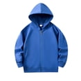 thumbnail image 1 of fatyb Boys Girls Zip up Hoodies Long Sleeve Kids Hooded Thin Jacket School Uniform Sweatshirt with Pockets, 1 of 7