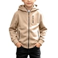 thumbnail image 1 of fatyb Boys Zip up Hoodies Casual Long Sleeve Hooded Sweatshirt Kids Fleece Lined Jacket Outdoor Wear, 1 of 7