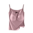 thumbnail image 1 of fatyb Built in Bra Tank Tops for Women Sleeveless Padded Camisole Shirts Spaghetti Strap Cami Shirts, 1 of 4