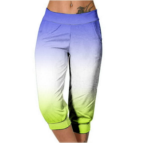 fatyb Capri Joggers for Women Plus Size Capris Pants Comfort Waist Yoga Athletic Casual Pants with Pockets