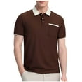 thumbnail image 1 of fatyb Casual Shirts Mens Short Sleeve Casual Summer Collar T Shirts Pullover Button Tops with Pocket, 1 of 5