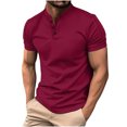 thumbnail image 1 of fatyb Casual Shirts Mens Summer Short Sleeve Button T Shirts Pullover Solid Color Comfortable Tee Tops, 1 of 5