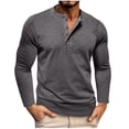 thumbnail image 1 of fatyb Casual Shirts for Men Long Sleeve Button Tee Solid Color Tops Lightweight Pullover Mens Clothes, 1 of 7