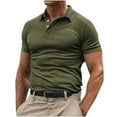 thumbnail image 1 of fatyb Casual Shirts for Men Summer Button Collared T Shirts Short Sleeve Mens Pullover Golf Tee Tops, 1 of 6