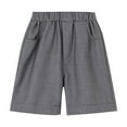 thumbnail image 1 of fatyb Casual Shorts for Boys Elastic Waist Shorts Solid Color Loose Kids Boys Shorts 2-13 with Pockets, 1 of 2