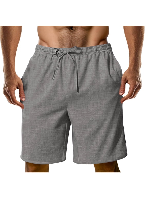 Casual Shorts for Men Elastic Waist Drawstring Lightweight Mens Plain Summer Beach Vacation Shorts